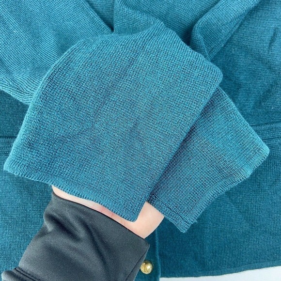 Talbots Merino Wool Button Up Gold Button Jacket Cardigan Small Petite PS - Picture 6 of 7